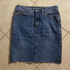 Dolce & Gabbana Denim Skirt Midi Raw Hem Medium Wash